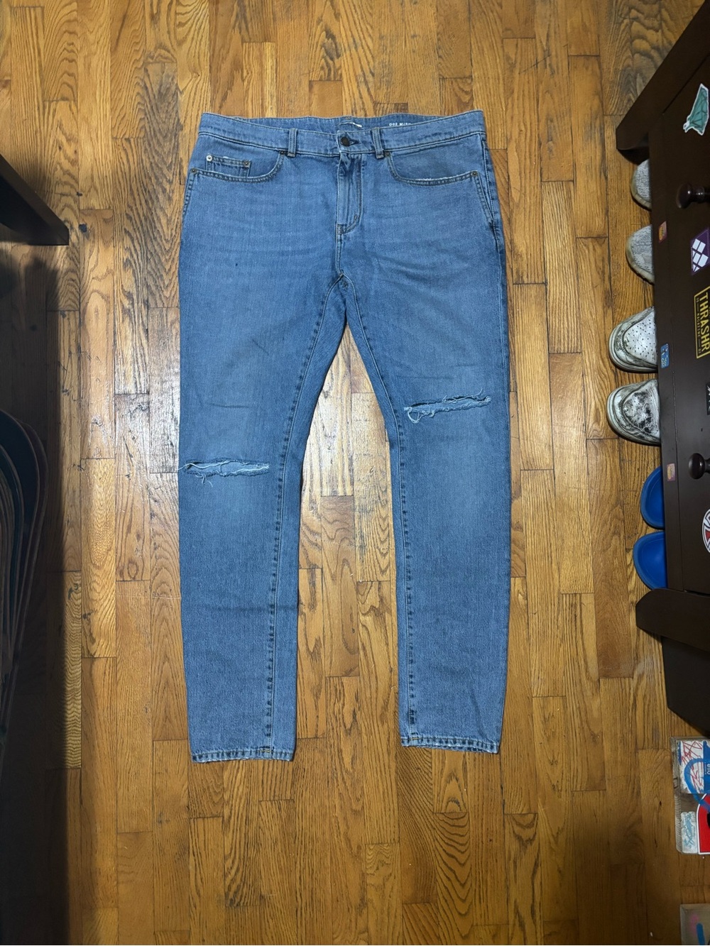 Saint Laurent Light Blue Slim Straight Jeans